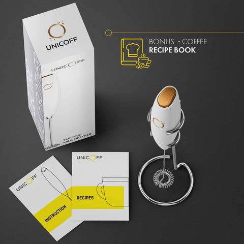 Unicoff frother delivers up to 19,000 rpm for quick texture.