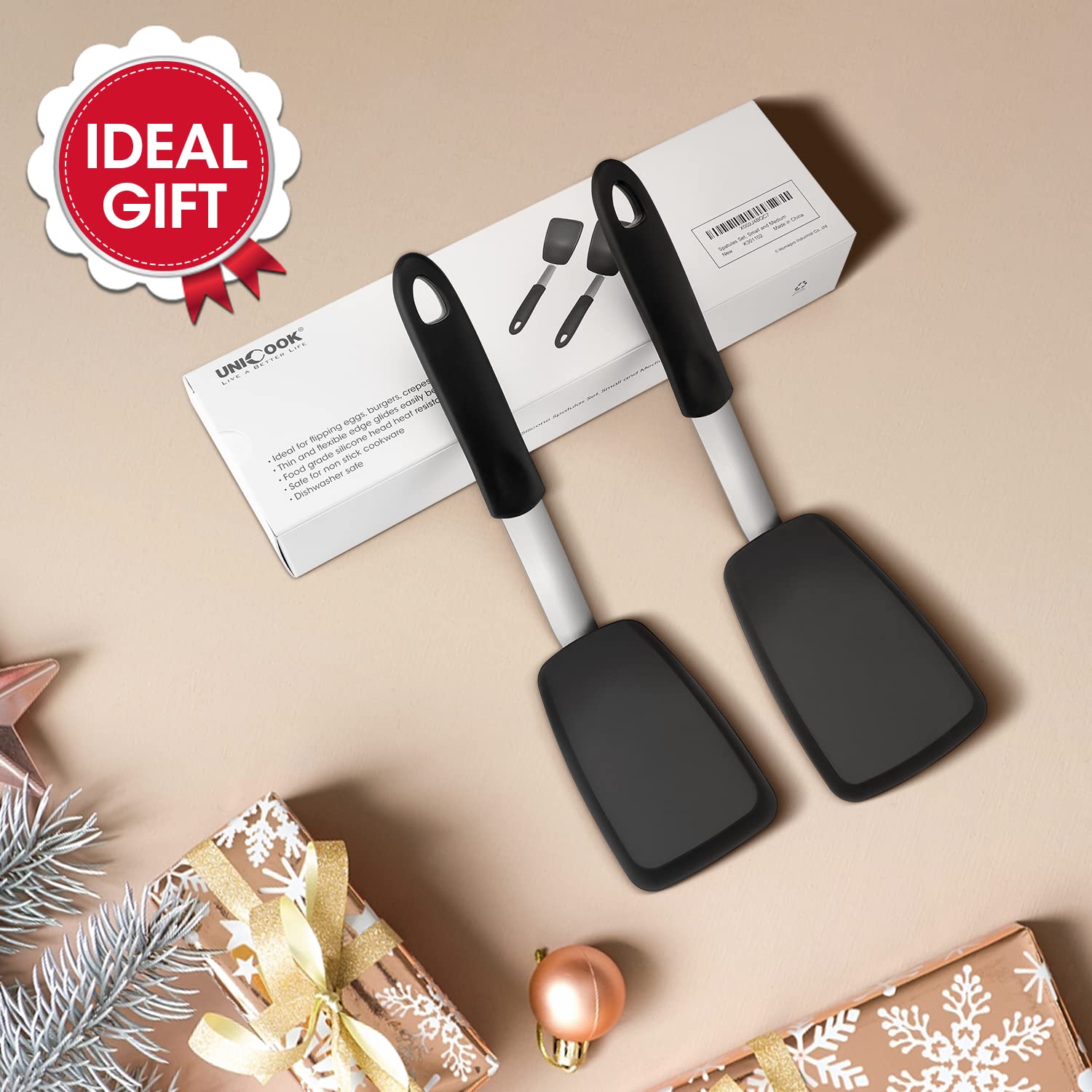 Unicook small spatula dimensions 12in by 3in for precise lifts