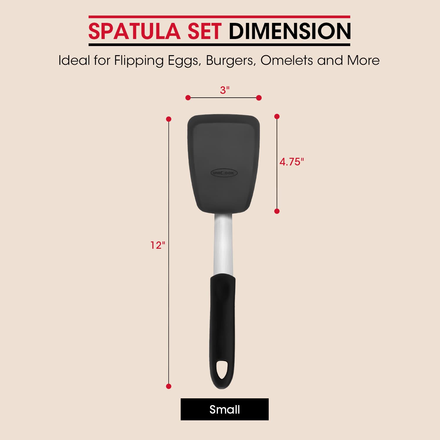 Unicook spatula 600°F heat resistance for high heat cooking