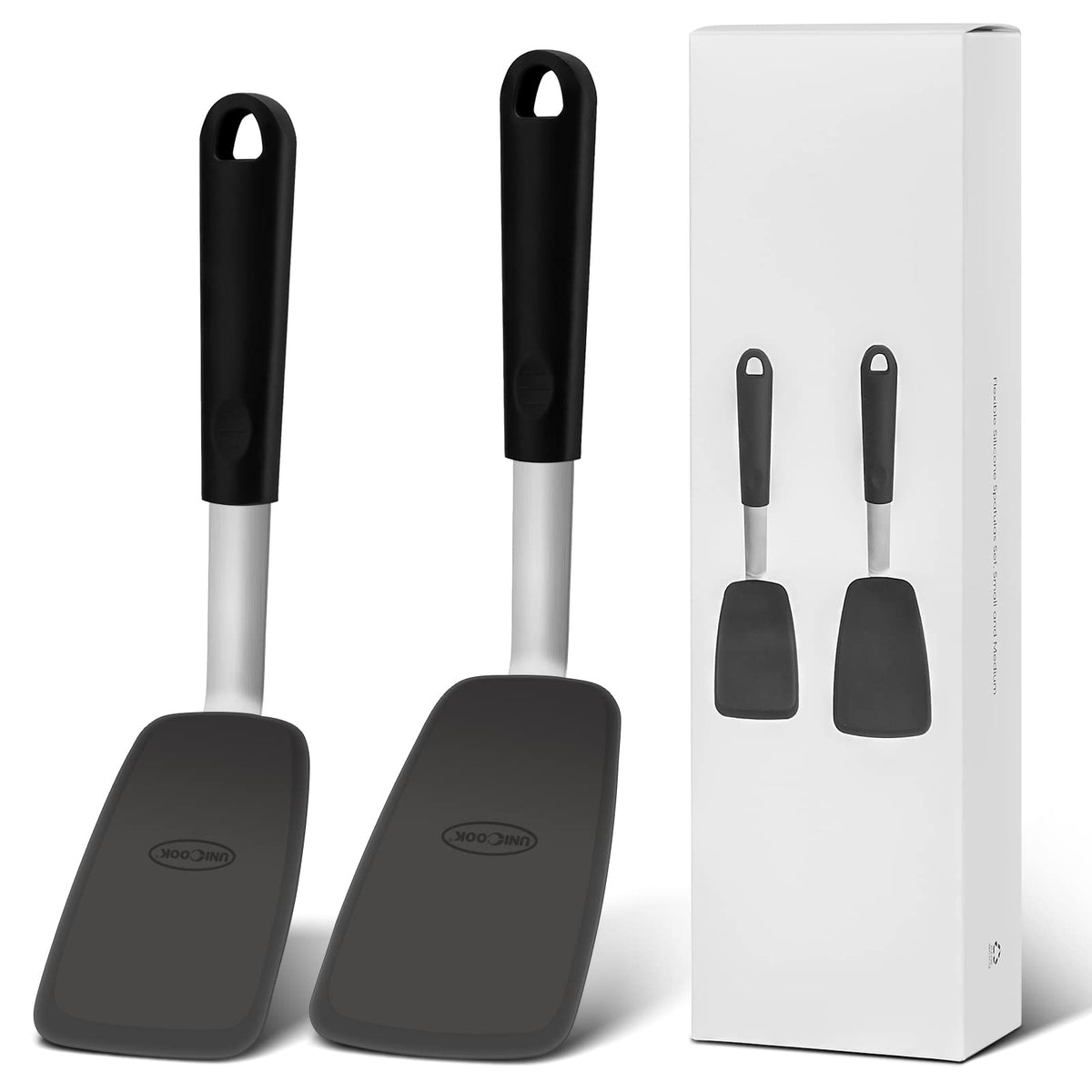 Unicook upgraded silicone spatula set for versatile flipping and stirring in daily cooking.