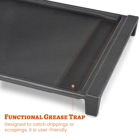 Unidanho cast iron pan top highlights even heat distribution for consistent searing.