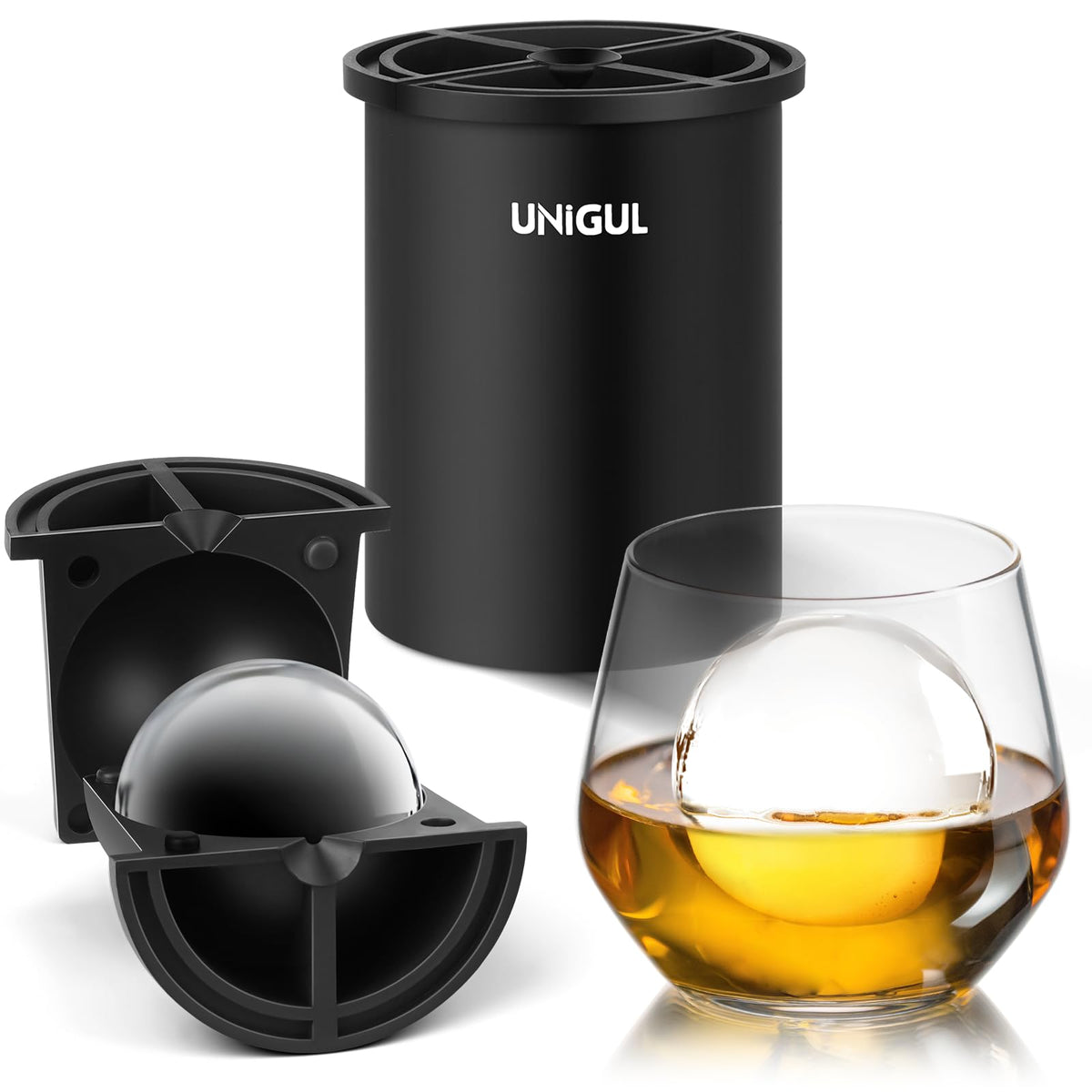 Unigul clear ice cube maker creates pristine 2.5-inch ice spheres for slow-diluting drinks