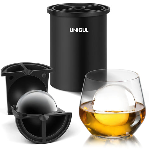 Unigul clear ice cube maker creates pristine 2.5-inch ice spheres for slow-diluting drinks
