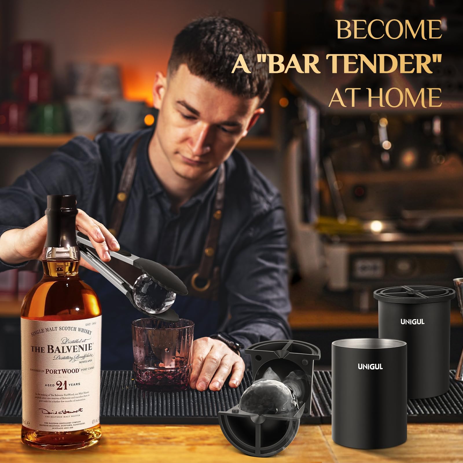 Unigul easy-release silicone mold simplifies ice removal for quick cocktail prep