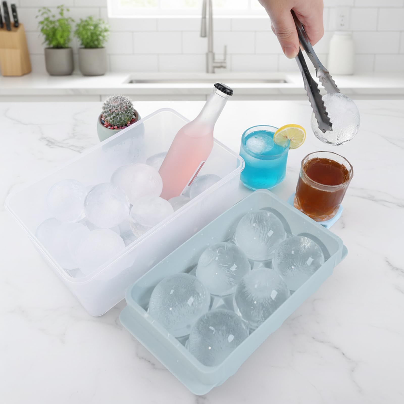 Unigul twist-release mold for effortless release of round ice spheres.