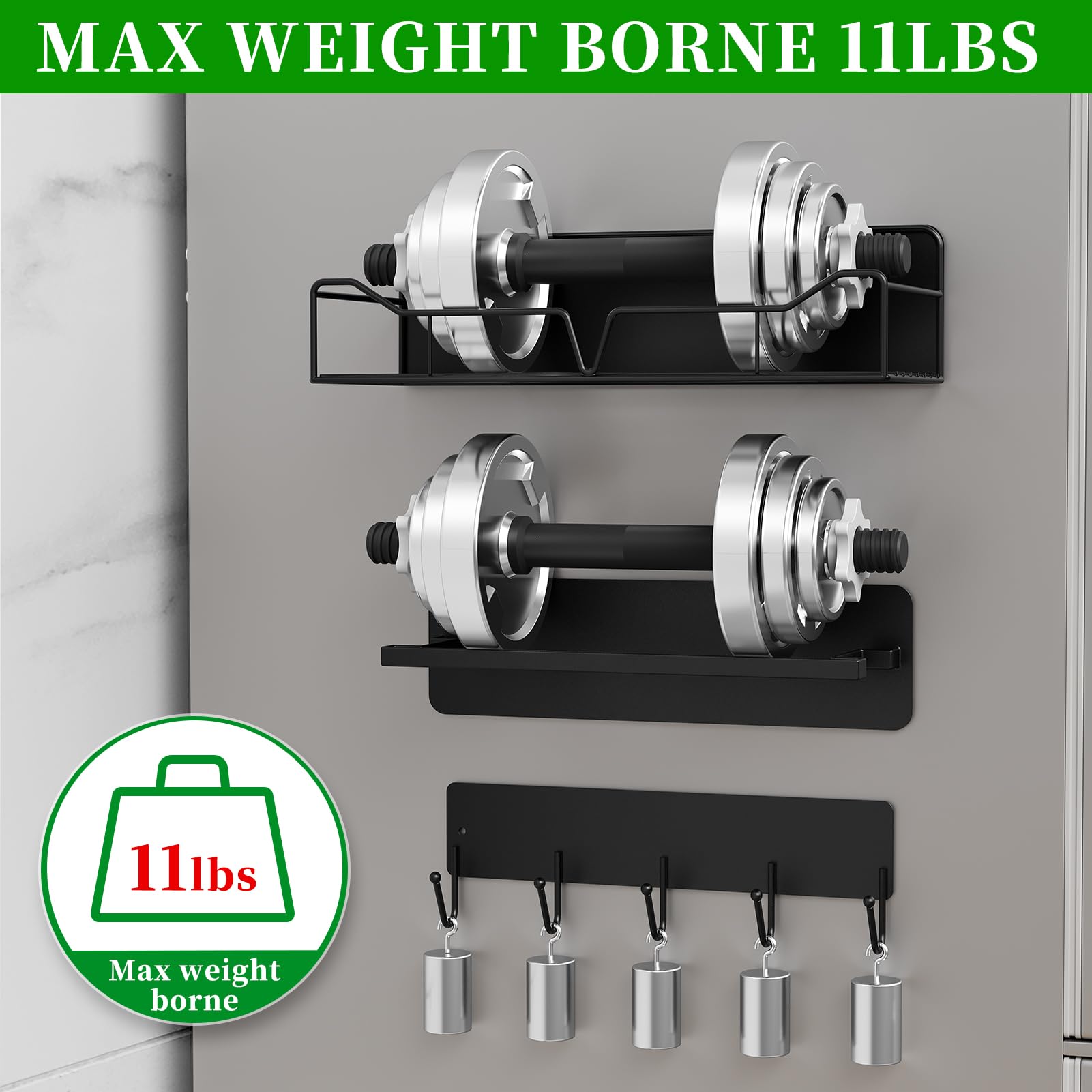 UNIKEYBOX magnetic hook rack attached to a surface for hanging items.