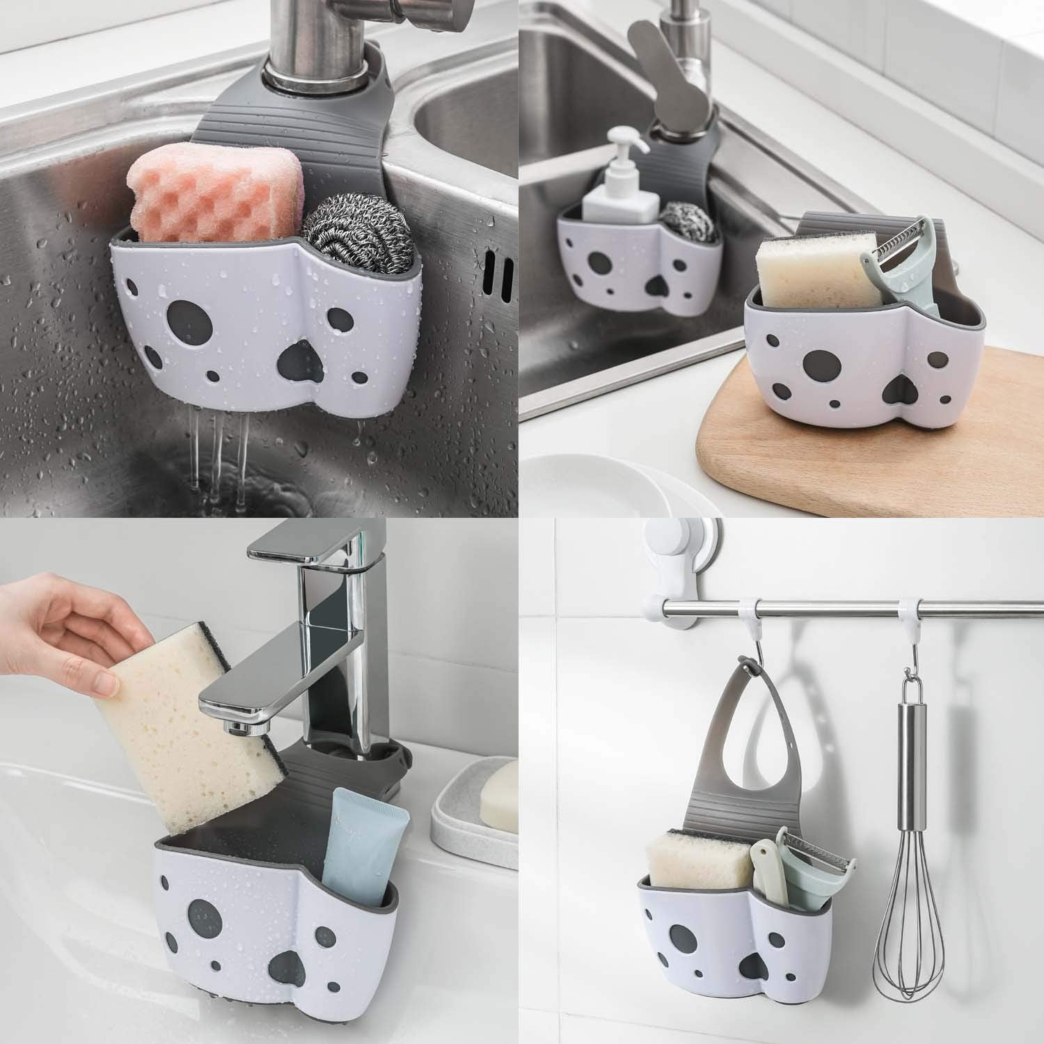 UNIKON sink caddy adjustable strap on faucet saves space