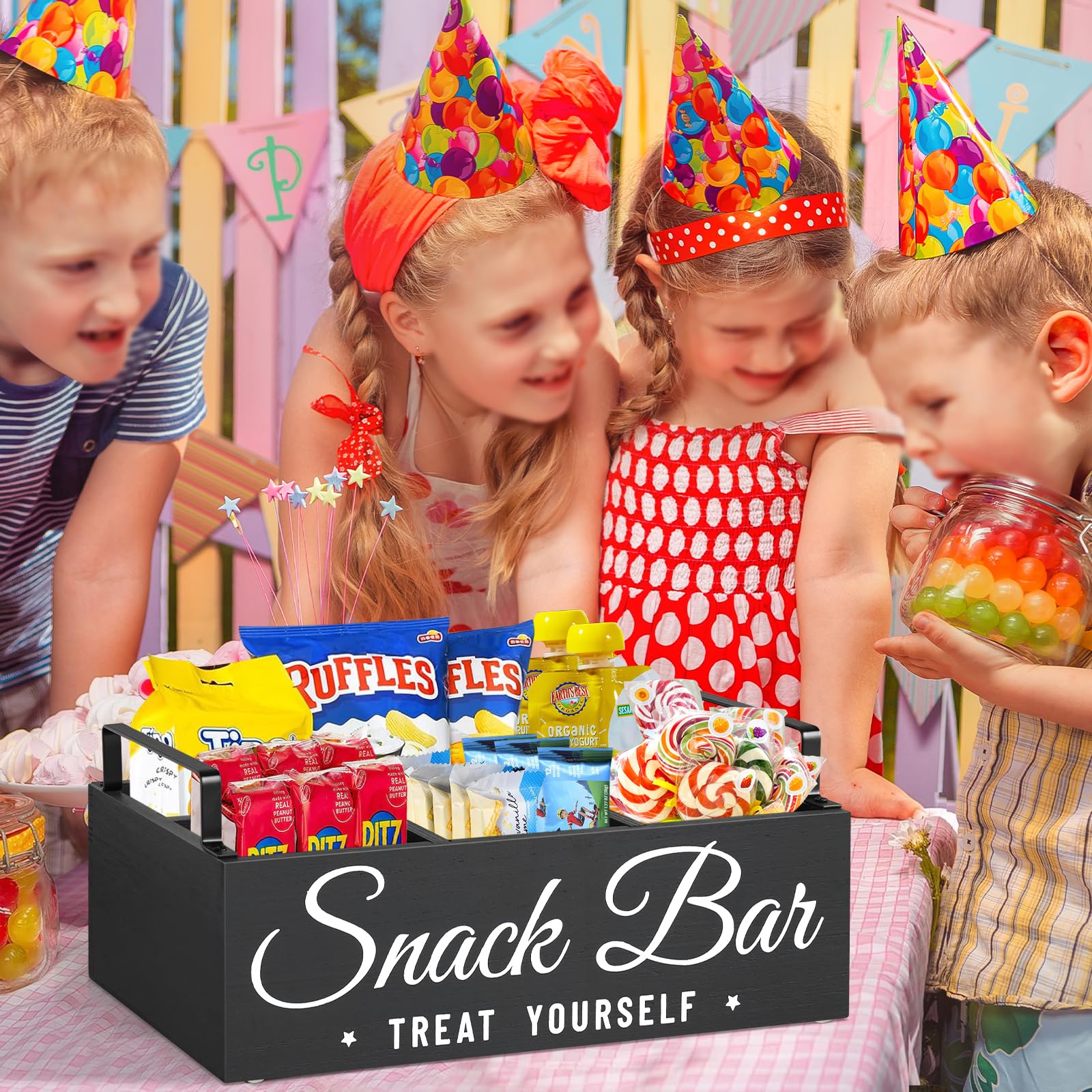 Unistyle snack bin open-top design for quick refills and visibility