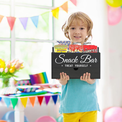 Unistyle snack organizer with removable dividers for customized spaces.