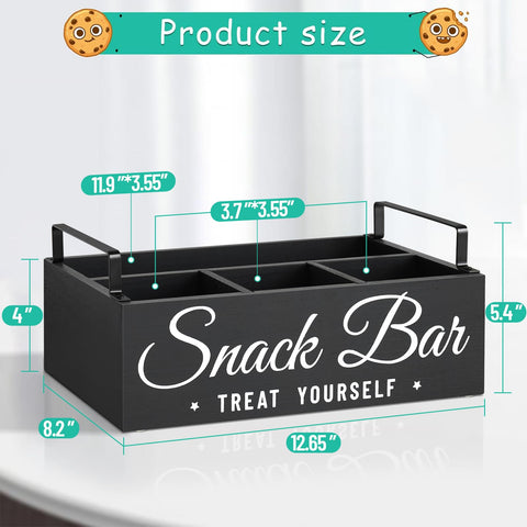 Unistyle wood pantry bin front reads Snack Bar for style