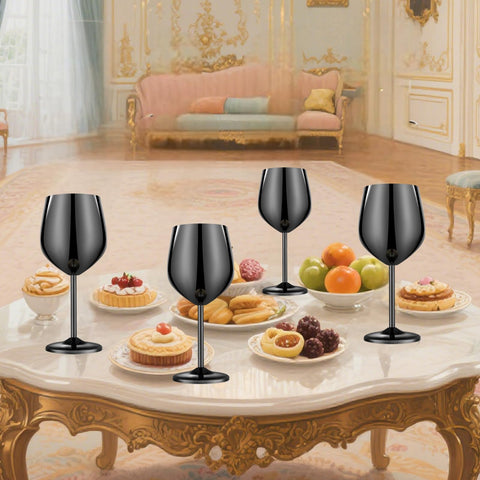 UNISWEET glass swirls to aerate wine, showcasing the refined mirror-black finish