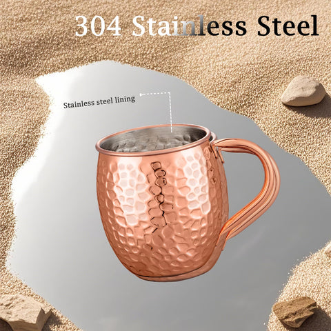 UNISWEET Moscow Mule Mugs smooth interior allows easy hand cleaning.