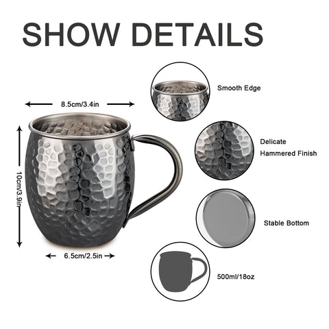 UNISWEET Moscow Mule Mugs interior stainless lining offers safe, odor-free sipping for cocktails and beverages