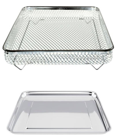 Univen stainless steel oven tray and air fryer basket for Cuisinart TOA-26/TOA-28, dishwasher-safe and durable.