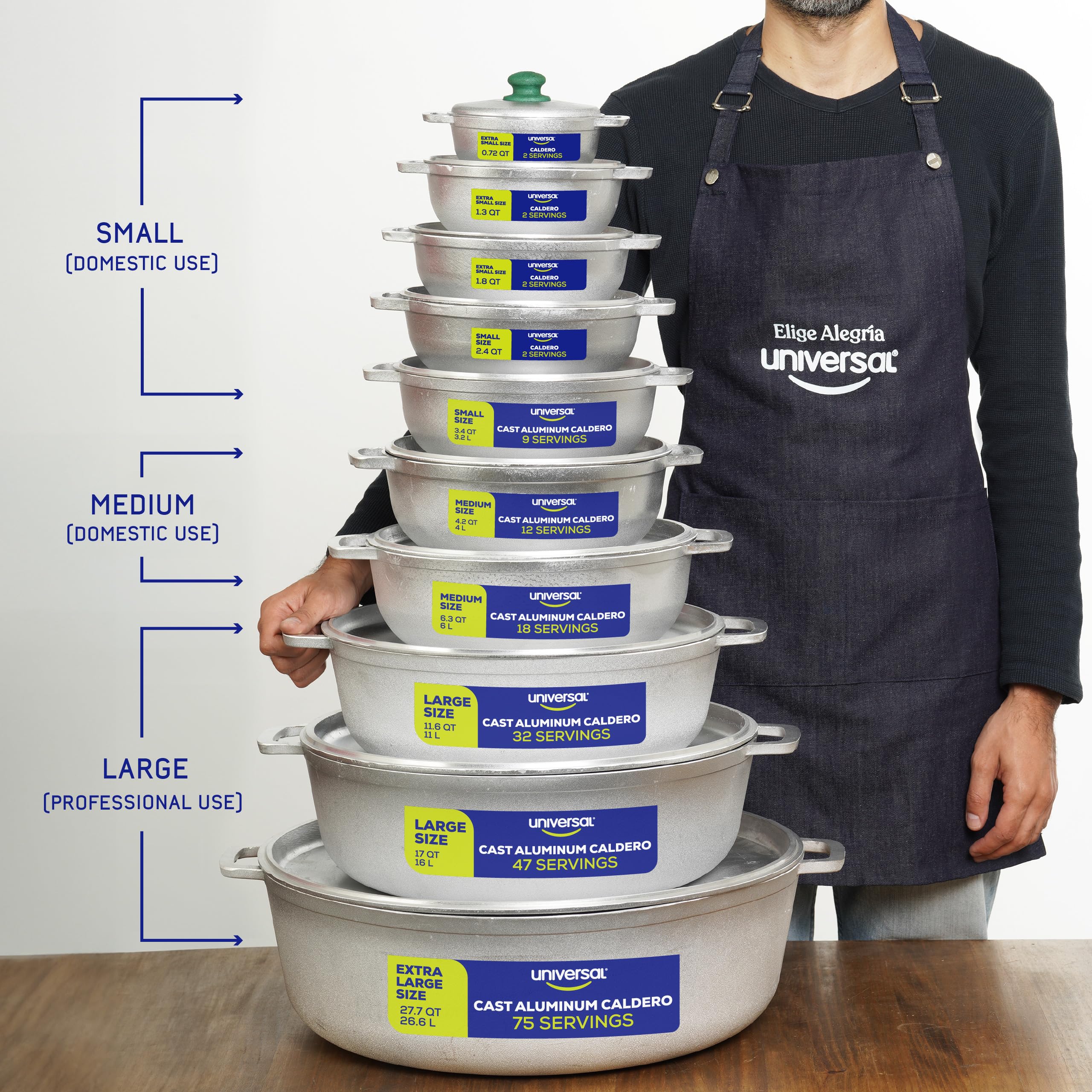 Deep frying capacity of Universal Caldero 32 Cups for crisp results.