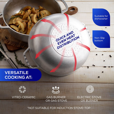 Drip-free lid design on the Universal Caldero 32 Cups reduces spills.