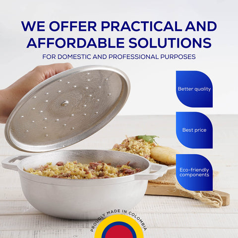 Oven-safe option of the Universal Caldero 32 Cups without lid for finishing.