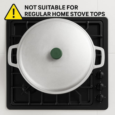 Universal Caldero 75-cups non-slip base supports stable cooking on busy stoves.