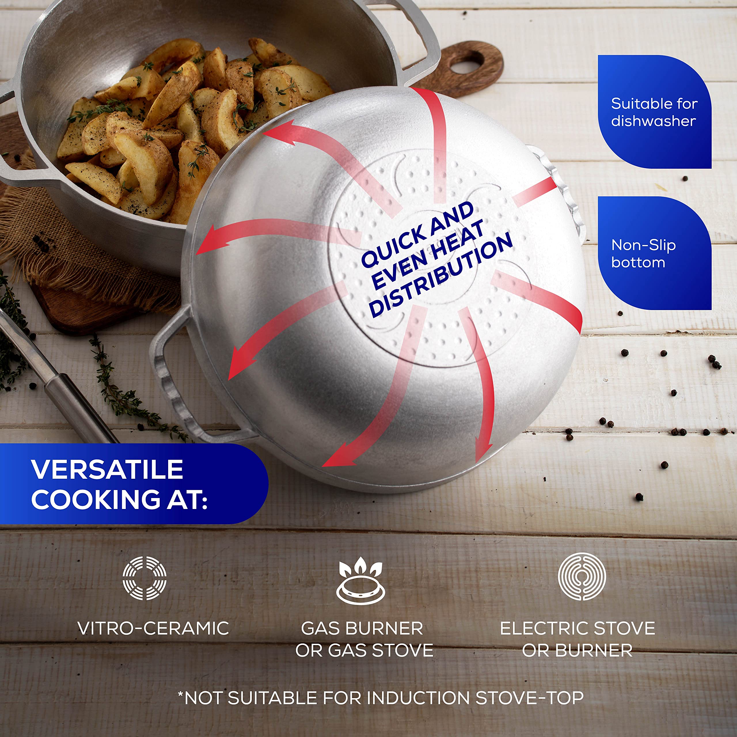 Universal Caldero 75-cups perfect for soups, stews, and sauces in catering.