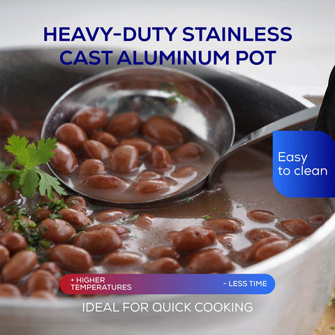 Universal Caldero stove compatibility with gas, electric, and vitroceramic models.