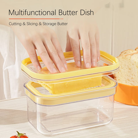 UNIVIVO butter dish at an outdoor picnic, protecting butter from crumbs and ants.