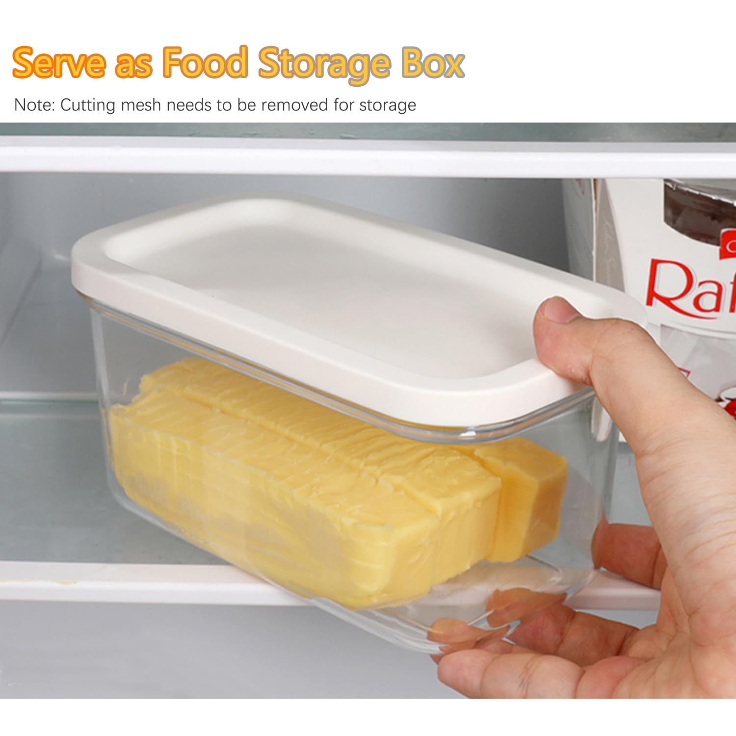 UNIVIVO butter dish holding two sticks for quick prep and storage.