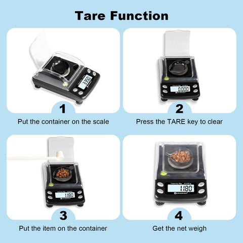 UNIWEIGH scale with windproof cover during delicate powder measurement