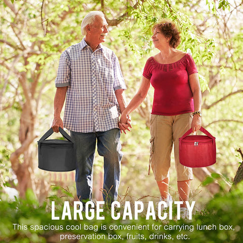 Unknown 2Pack red round insulated casserole bag ideal for picnics.