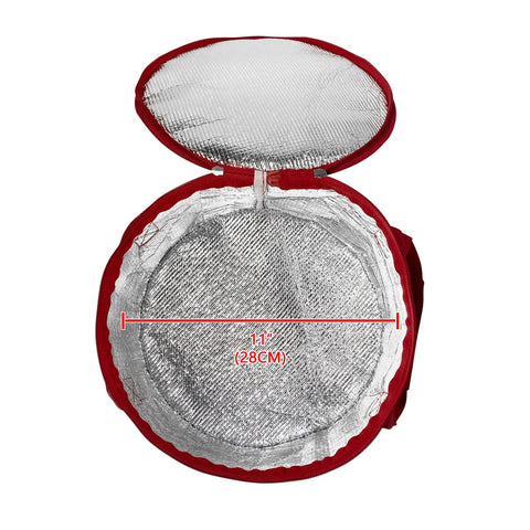 Unknown 2Pack red round insulated casserole bag packaged flat for easy storage.