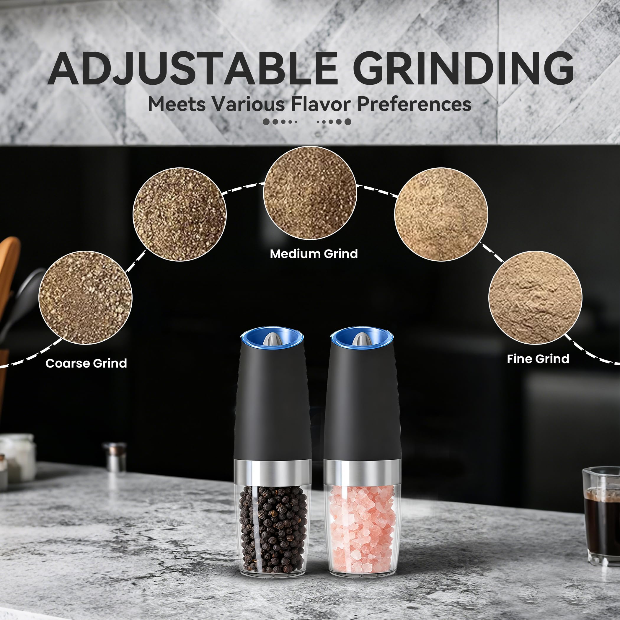 UNNEES gravity grinders feature anti-slip bases for stable grinding.