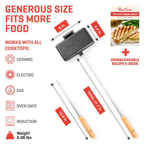 Open-face grill grid helps achieve crispy edges and tasty fillings