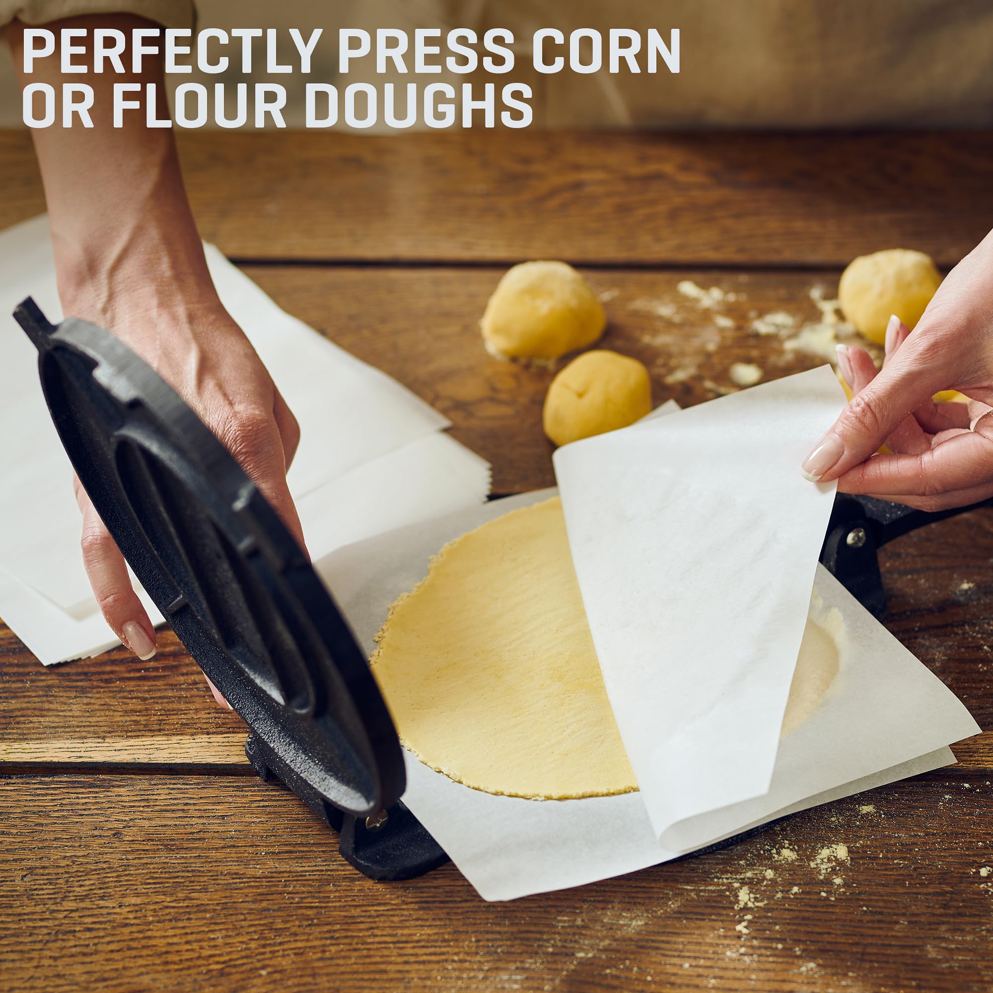 Uno Casa family-size set makes large tortillas and batches for gatherings.