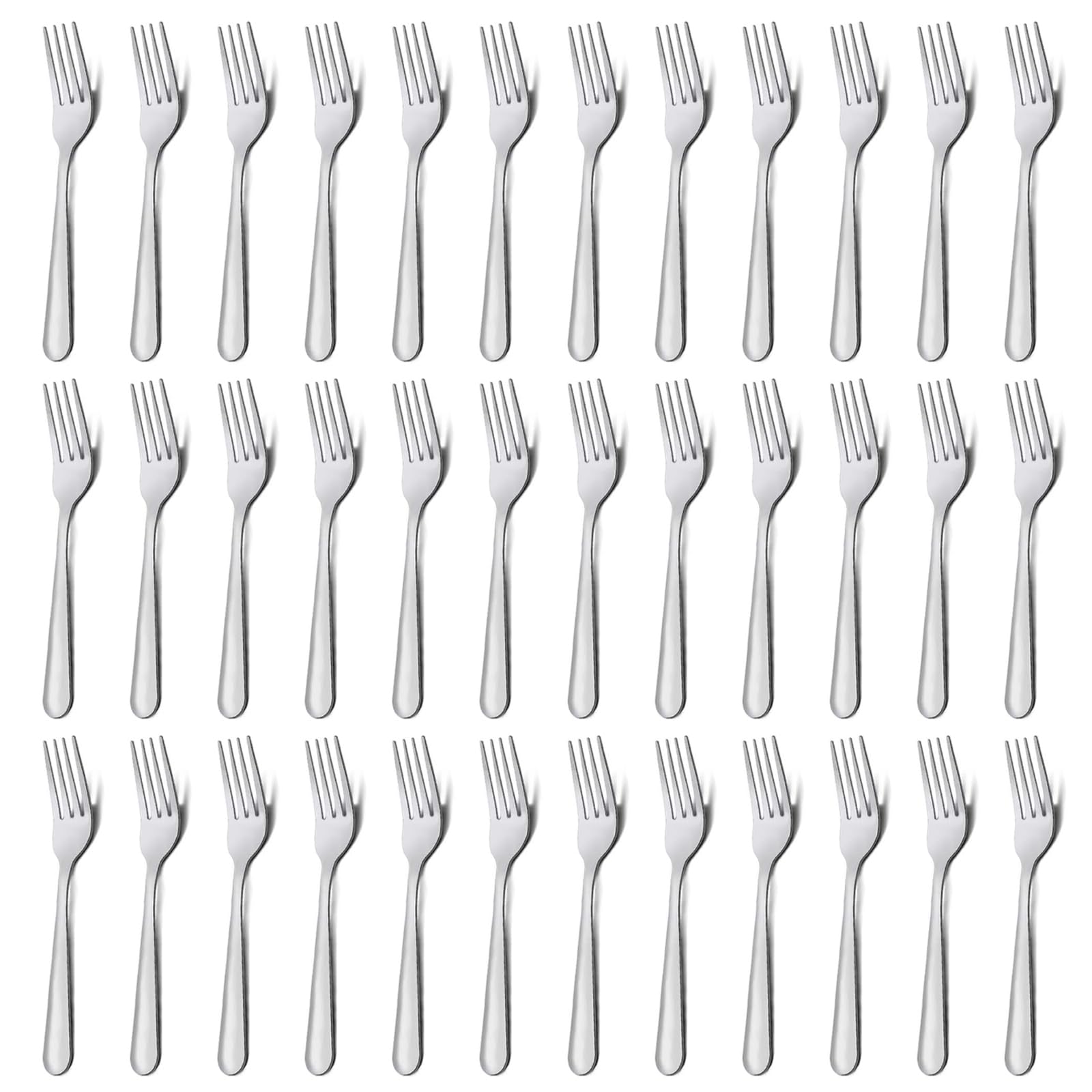 Unokit 36-piece dinner forks set in mirror finish for everyday dining.