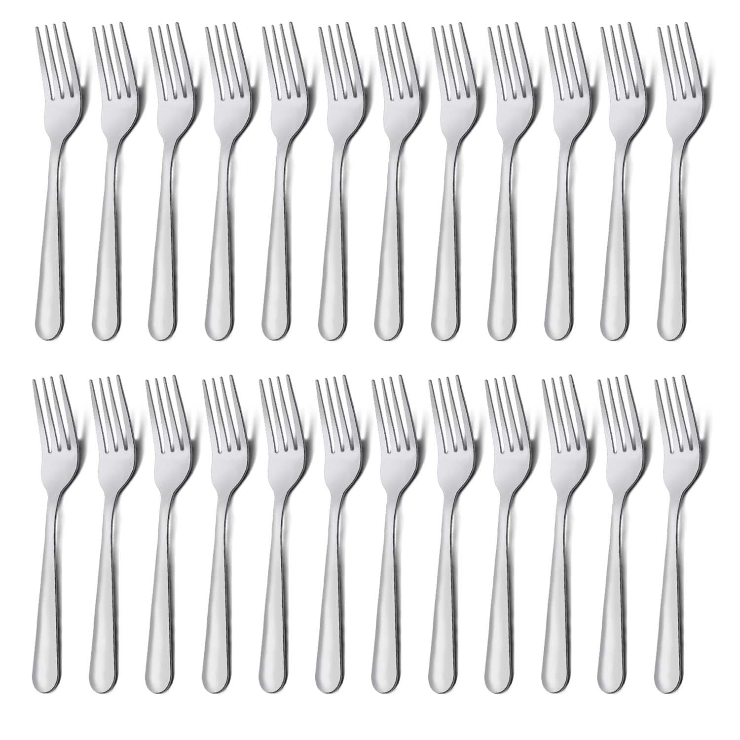 Unokit 24pc dinner forks with mirror polish enhancing table elegance