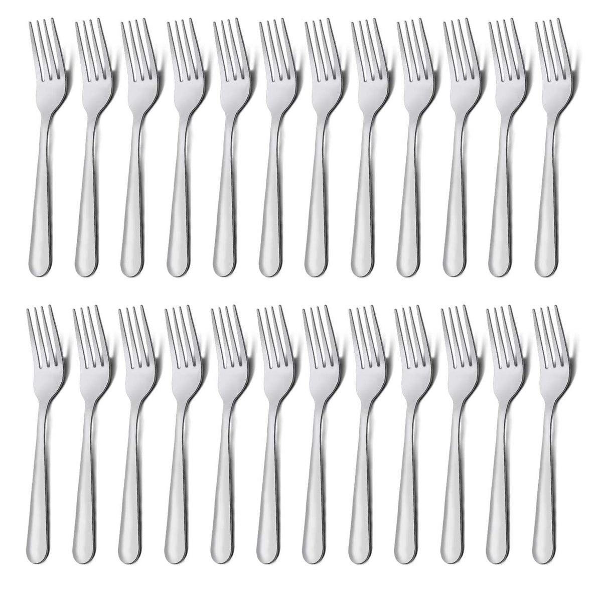 Unokit 24pc dinner forks with mirror polish enhancing table elegance