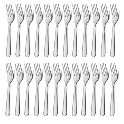 Unokit 24pc dinner forks with mirror polish enhancing table elegance