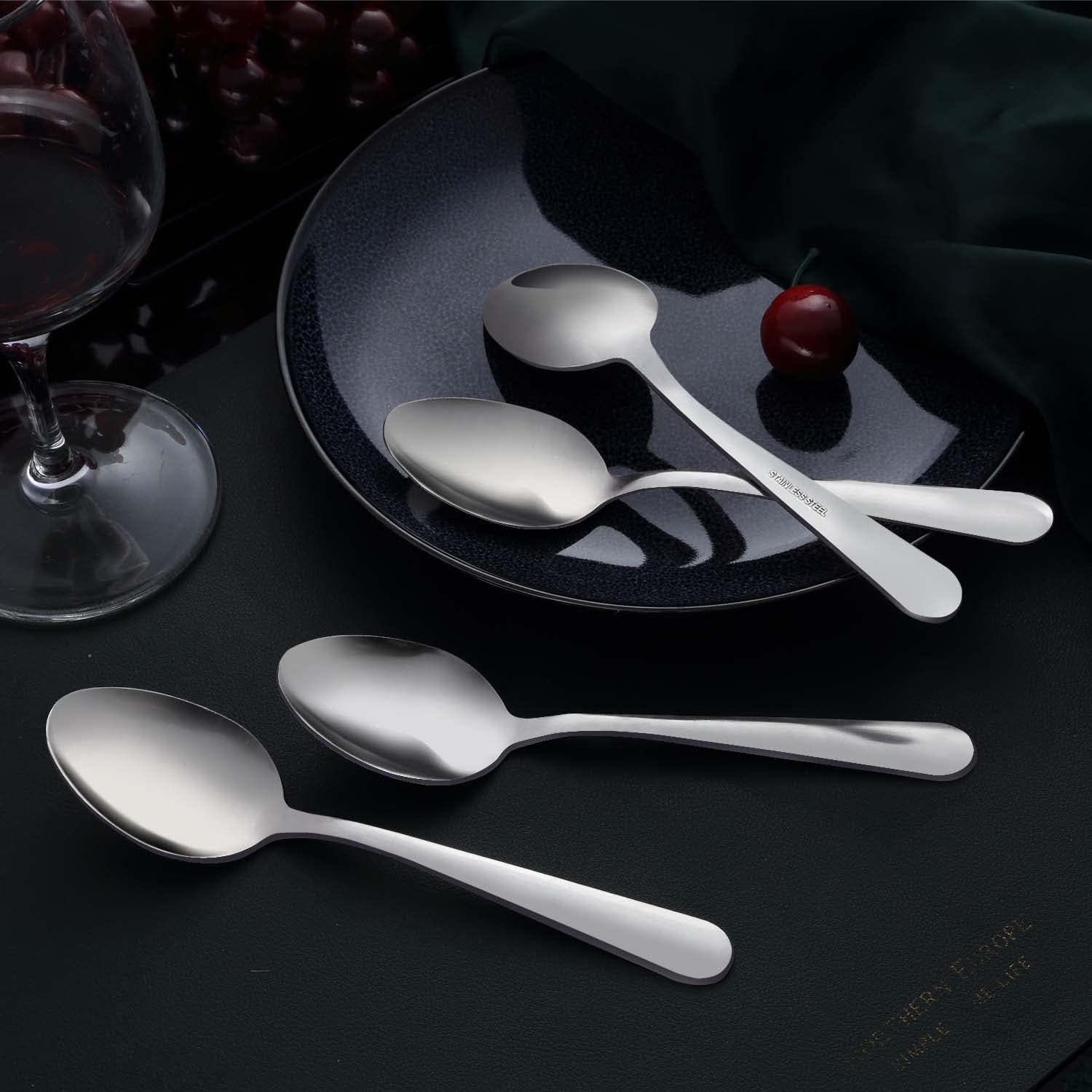 Unokit durable polished stainless spoons stand up to daily meals with shine.