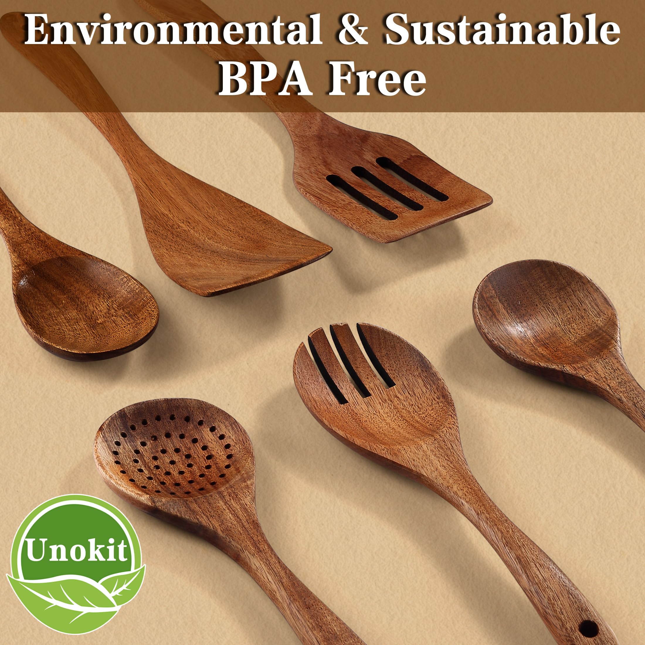 Unokit flat wooden spatula for flipping pancakes smoothly.