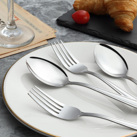 Unokit mirror-polished silverware for a sleek table presentation