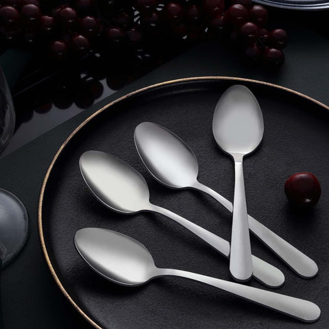 Unokit silverware spoons for cafe use, easy to clean after service.
