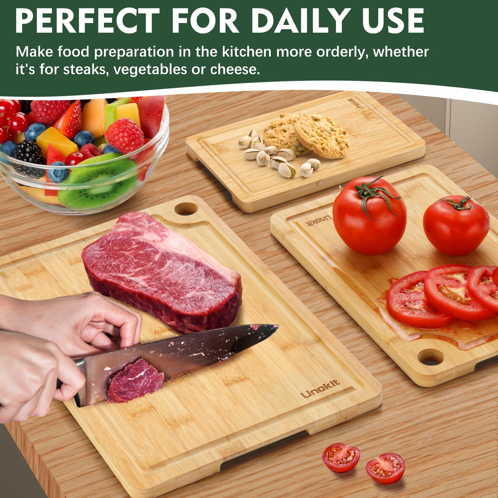 Unokit smooth burr-free surface resists stains and odors.