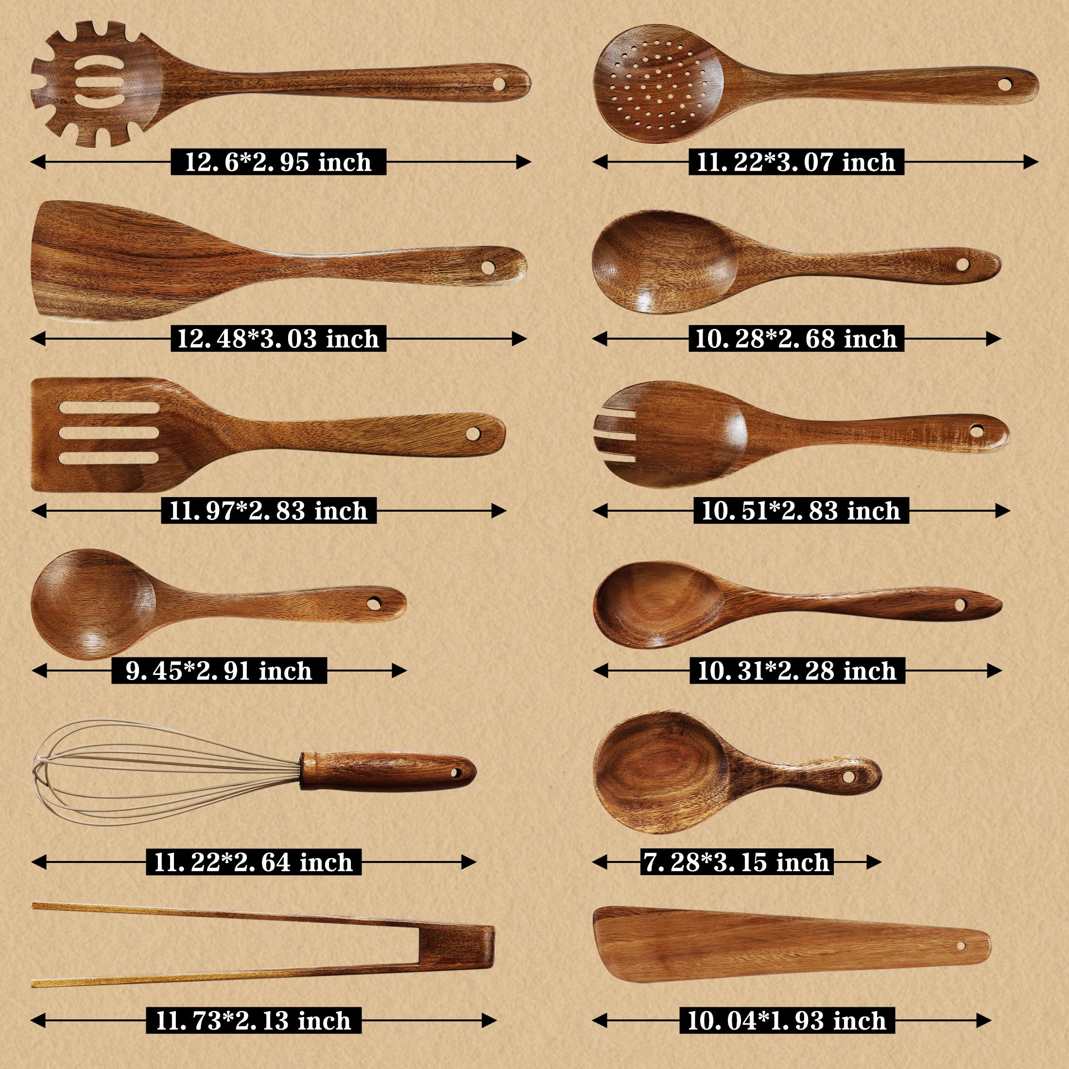 Unokit solid wood slotted spoon ready to drain pasta efficiently.