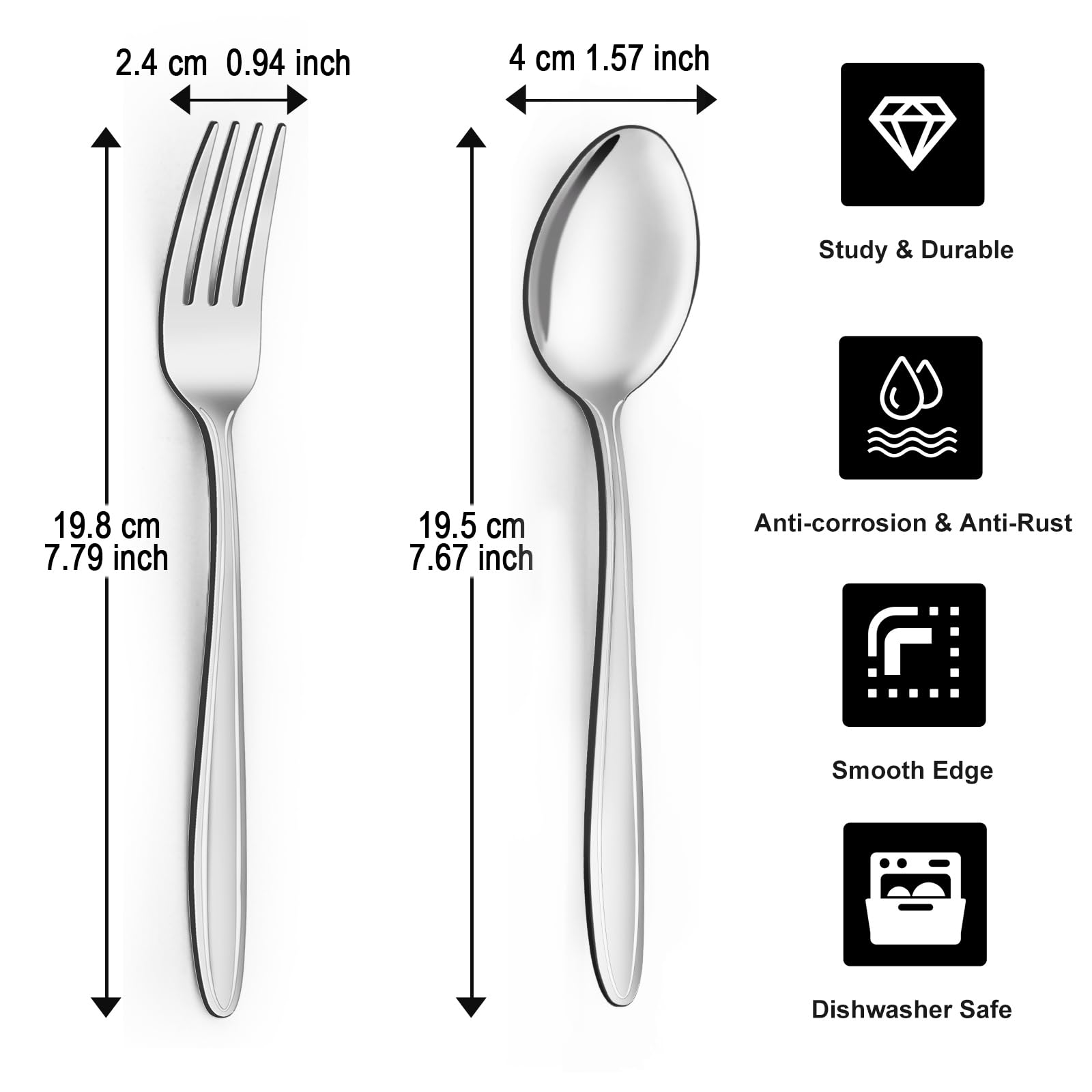 Unokit stainless steel dishwasher-safe flatware with easy cleanup