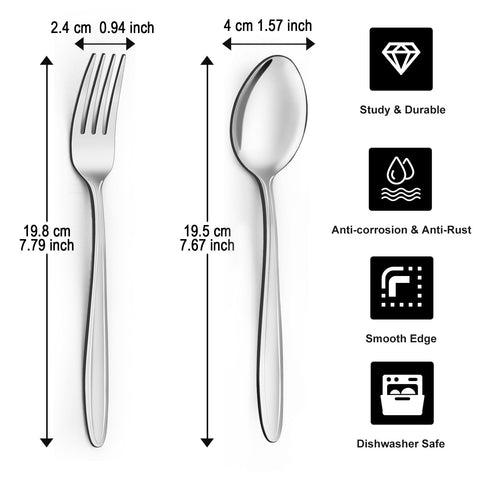 Unokit stainless steel dishwasher-safe flatware with easy cleanup
