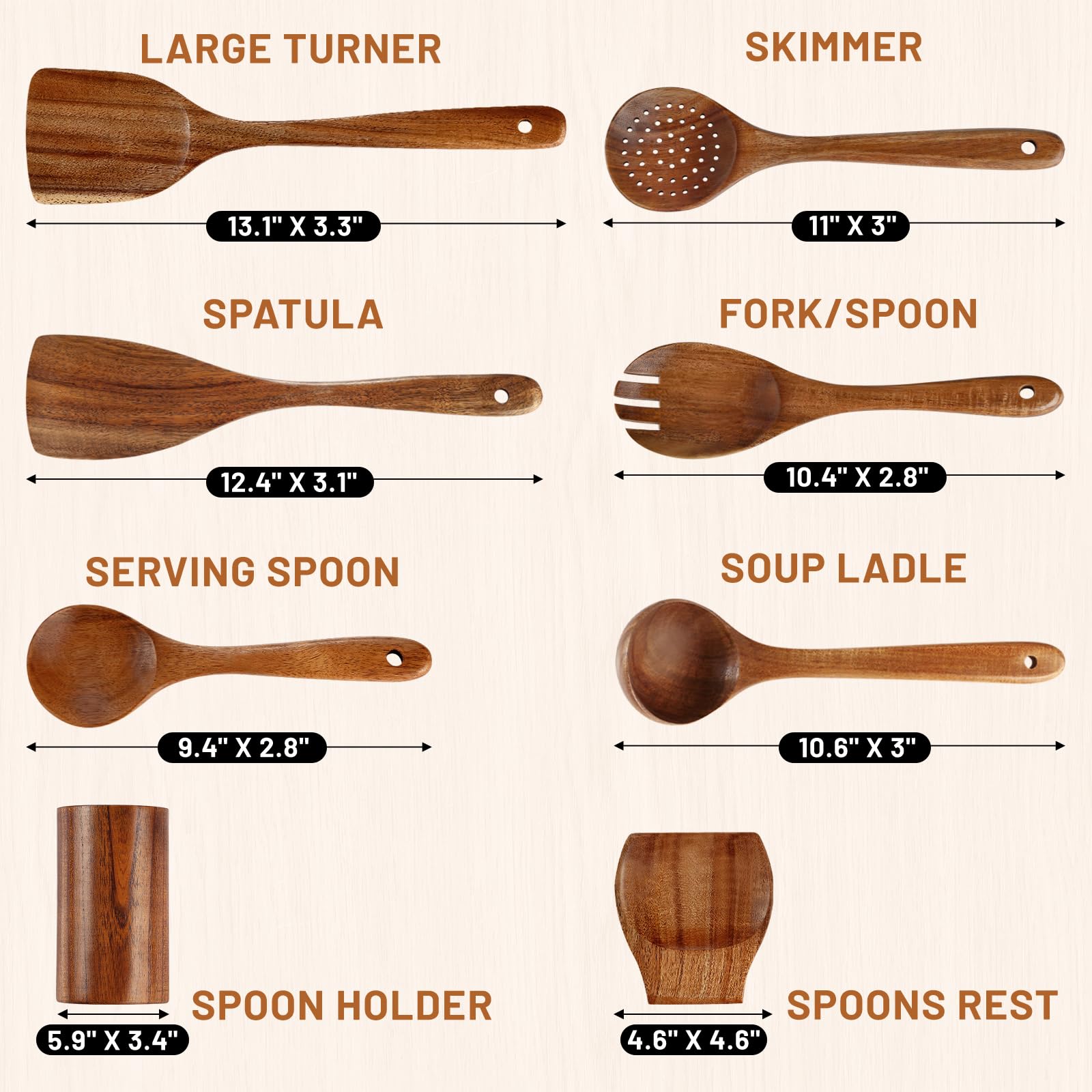 Unokit teak salad spoon for easy greens tossing and serving.