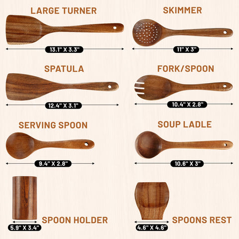 Unokit teak salad spoon for easy greens tossing and serving.