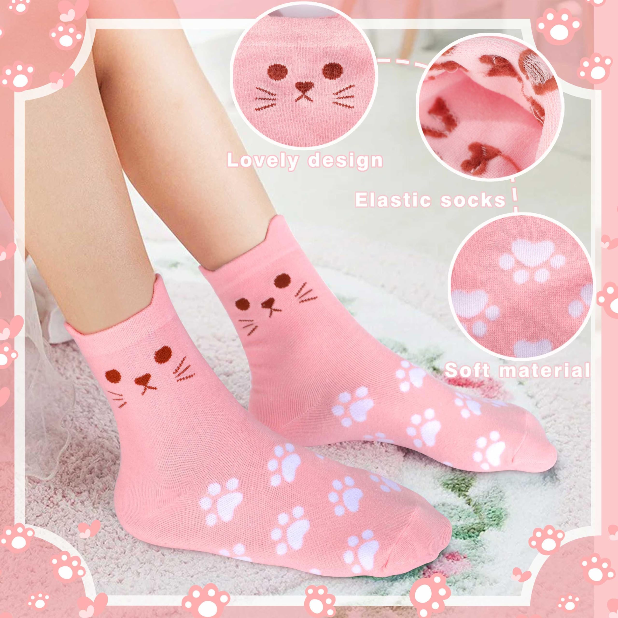UNQJRY cat gifts soft cotton socks, cozy lounge wear