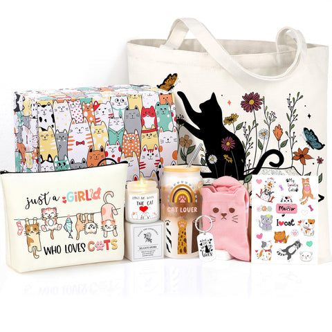 UNQJRY cat gifts tote bag for everyday use, ideal for cat lovers