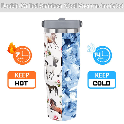 Unyopsa stainless steel tumbler with double-wall insulation keeps drinks hot or cold