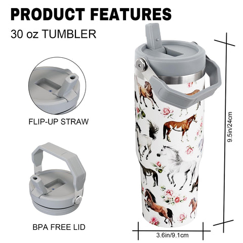 Horse pattern design on Unyopsa 30 oz insulated bottle